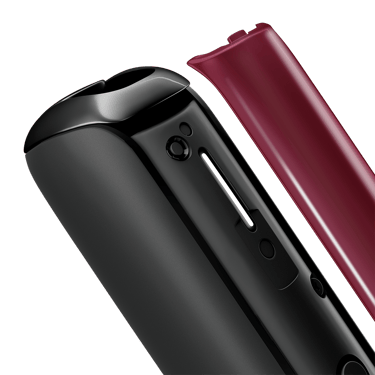 Plano aproximado do painel frontal Dark Orchid para Ploom Aura, separado do dispositivo.
