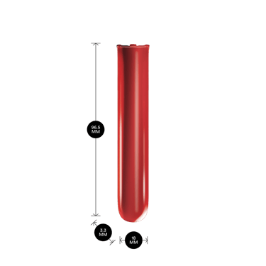 Vista frontal do painel frontal para Ploom AURA na cor Lava Red.