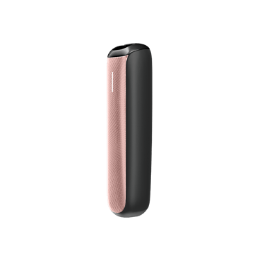 Vista lateral do painel frontal Rose Gold com padrão brilhante para Ploom AURA