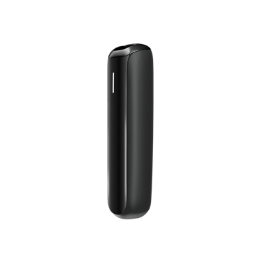 Vista lateral do painel frontal Jet Black para Ploom AURA
