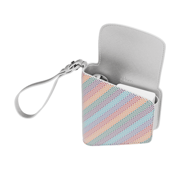 Estojo Duo em tecido multicolorido e couro Silver