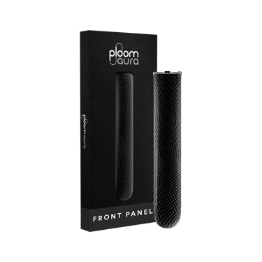 Embalagem do painel frontal Ploom AURA Jet Black com padrão brilhante