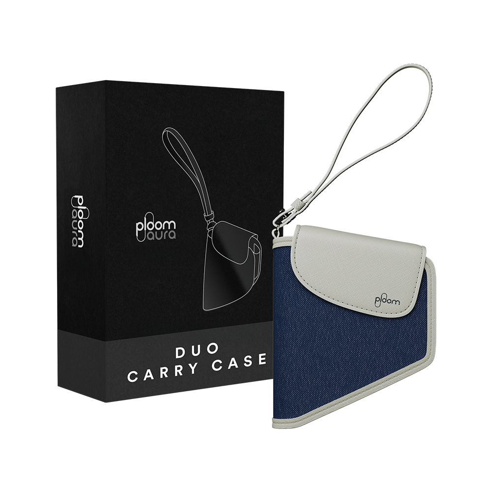 Embalagem do Estojo Duo em ganga e couro Grey