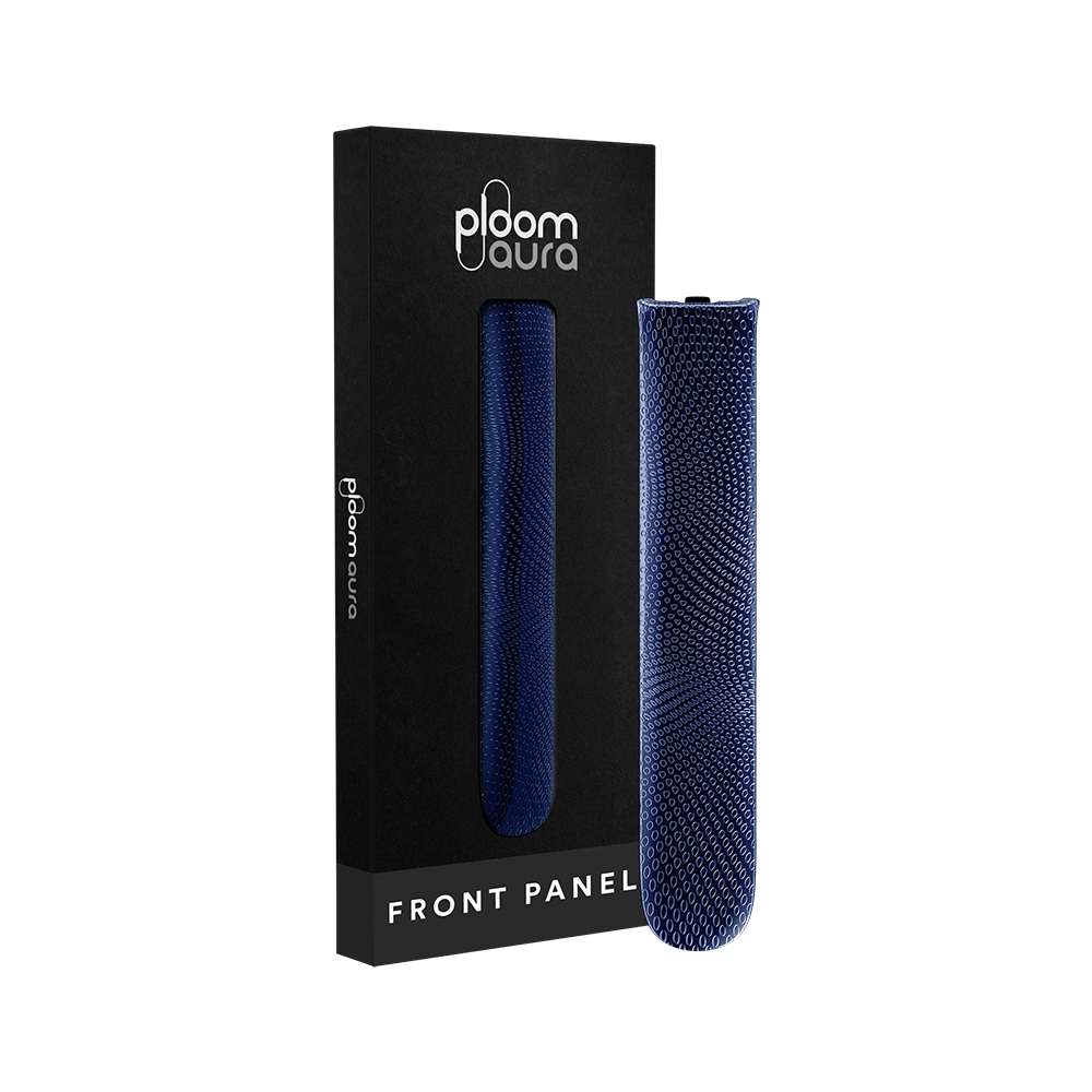 Embalagem do painel frontal Ploom AURA Navy Blue com padrão brilhante