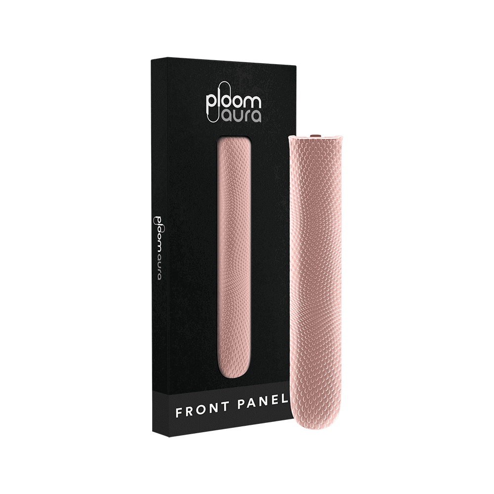 Embalagem do painel frontal Ploom AURA Rose Gold com padrão brilhante