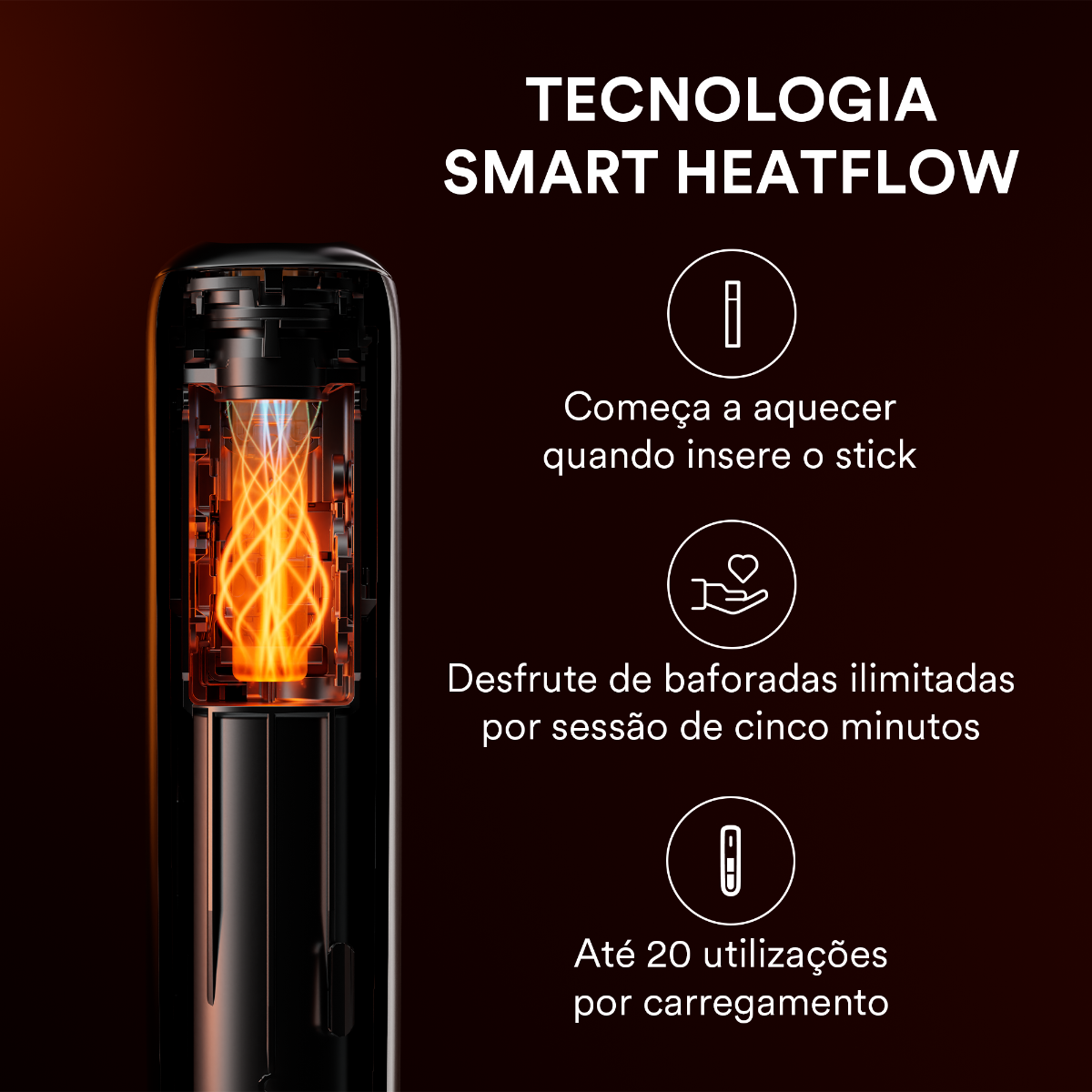 Tecnologia Smart Heatflow do dispositivo Ploom AURA Jet Black